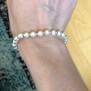 Pearl and Gold Bead Bracelet